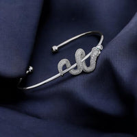 Silver Colour Snake Open Cuff Bracelet