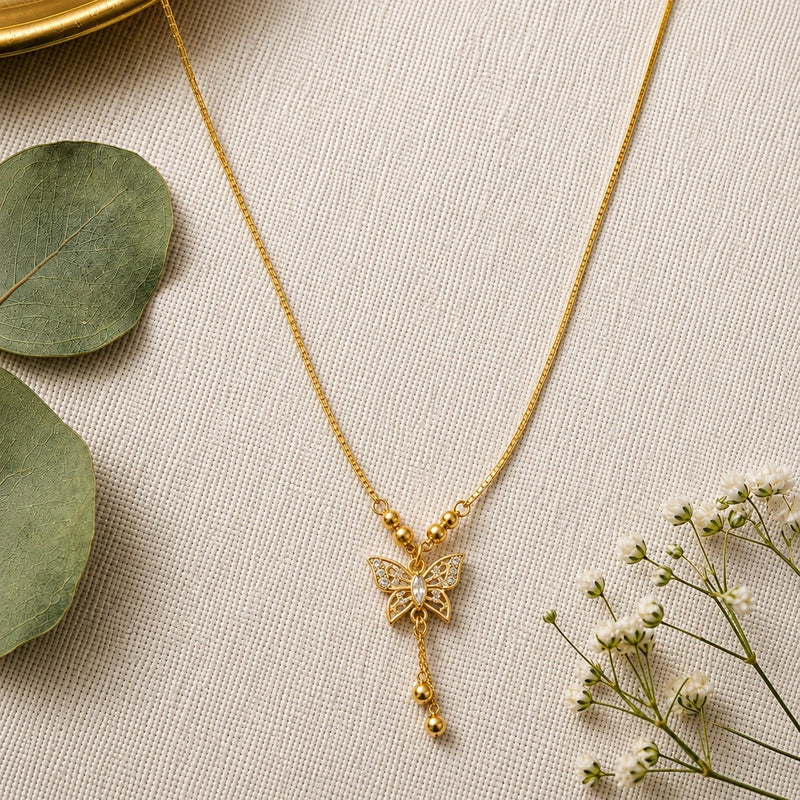 Butterfly Crystal Pendant Necklace