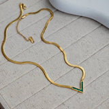 Dainty V Shape Snake Chain Necklace