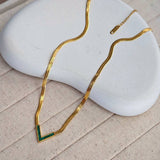 Dainty V Shape Snake Chain Necklace