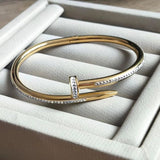 Anti-Tarnish Waterproof Crystal Nail Bangle for Women
