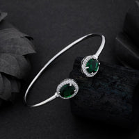 Emerald Green Crystal Open Cuff Bracelet