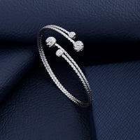 Anti-tarnish Double Layer Open Cuff Bracelet