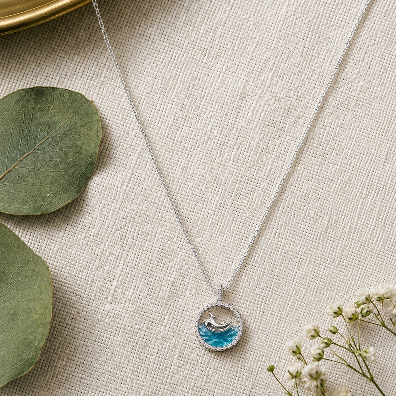 Anti-tarnish Ocean Whale Pendant Necklace