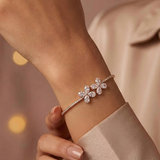 Rose Gold Sparkling Flower Bracelet