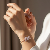 Rose Gold Sparkling Flower Bracelet