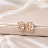 Rose Gold Owl Earrings with Sparkling Stones