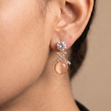 Elegant Rose Gold Crystal Drop Earrings