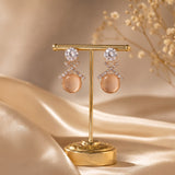 Elegant Rose Gold Crystal Drop Earrings