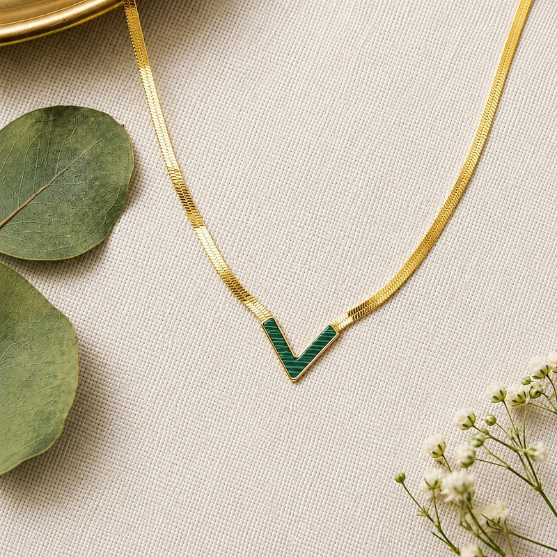 Dainty V Shape Snake Chain Necklace
