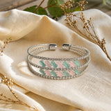 Pastel Crystal Open Cuff Bracelet