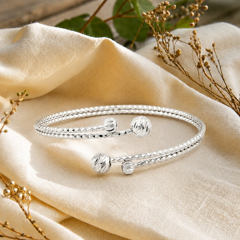 Anti-tarnish Double Layer Open Cuff Bracelet