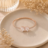 Rose Gold Crystal Floral Bracelet