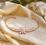 Rose Gold Floral Crystal Jewelry Set