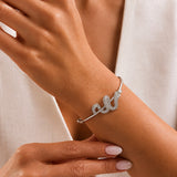 Silver Colour Snake Open Cuff Bracelet