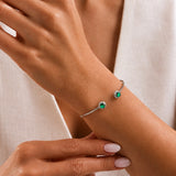 Emerald Green Crystal Open Cuff Bracelet