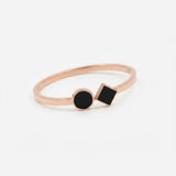 Elegant Rose Gold Black Geometric Bracelet